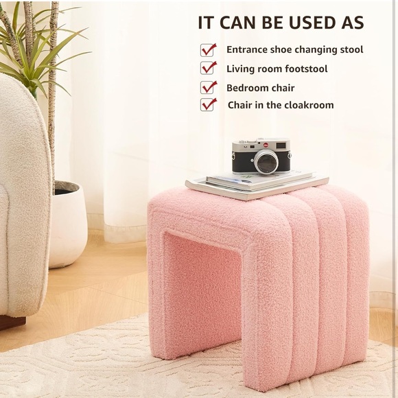 Pink Textured Stool - Picture 3 of 6